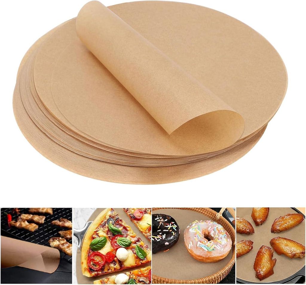 Backpapier 100 Stück Ø30 cm Backpapier Rund für Heißluftfritteuse, Bpa-frei Pergamentpapier,Antihaft, für Kuchen,Backen,Pizza,Grill, Pfanne,Ofen