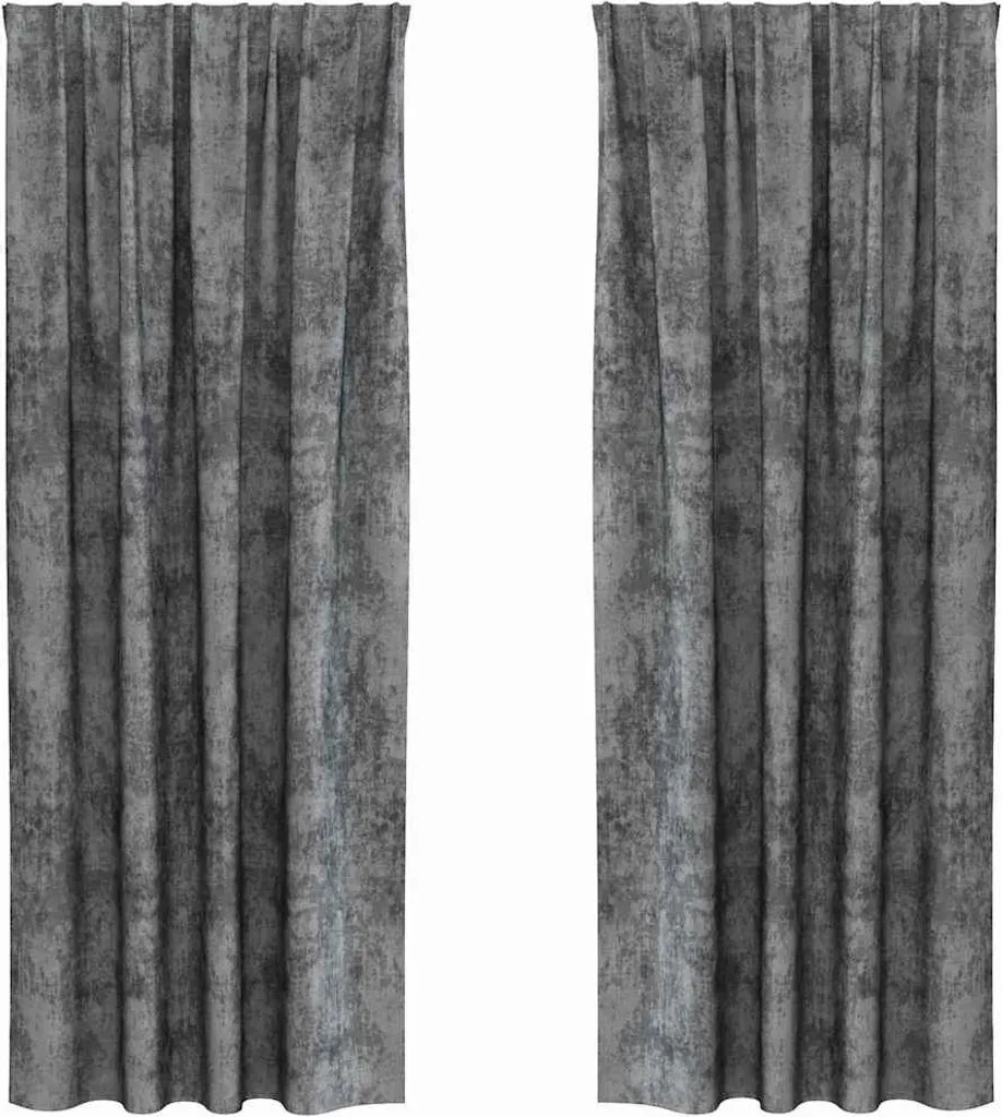 vidaXL Tende in velluto con ganci 2 pz Grigio 225 x 140 cm Velluto