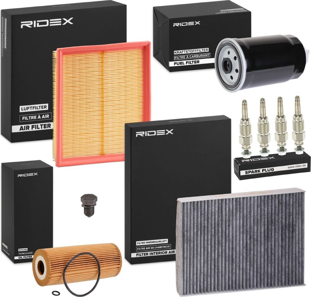 RIDEX Inspektionspaket Filterset für VW PASSAT Variant (3B6) PASSAT Variant (3B5) PASSAT (3B3) PASSAT (3B2)
