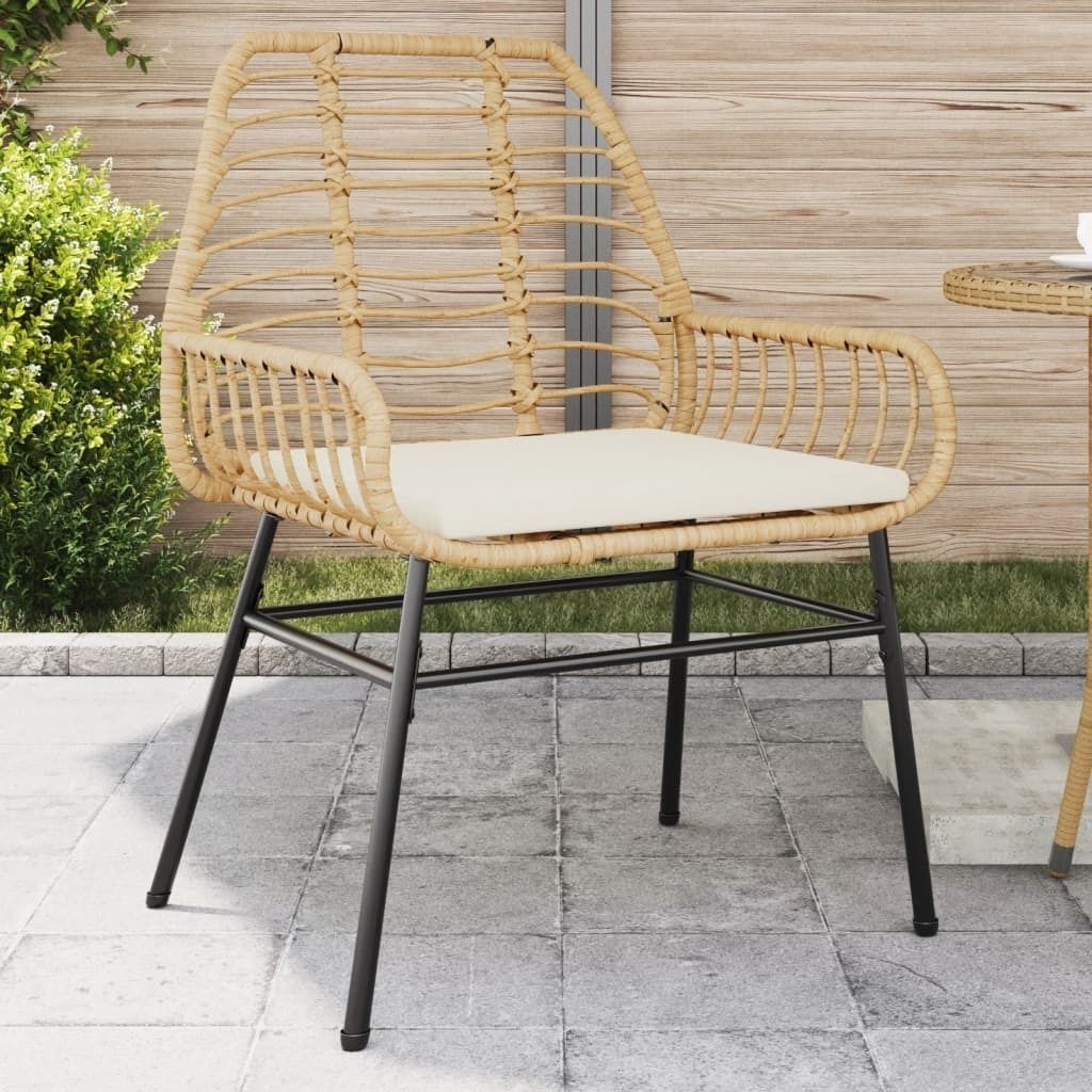 "2026 Promotion" Gartenstühle 2 Stk. - Hohe Qualität - mit Kissen Braun Poly Rattan - Gartenstühle CC22456