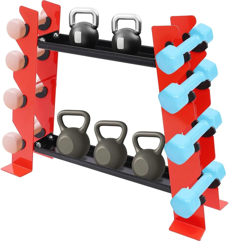 Rack pour haltères vertical compact à 8 étagères de fitness