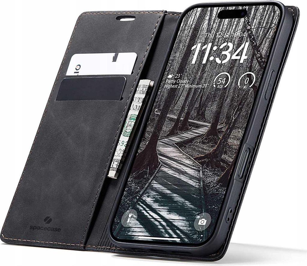 Spacecase Wallet für iPhone 17 Pro Max in Schwarz