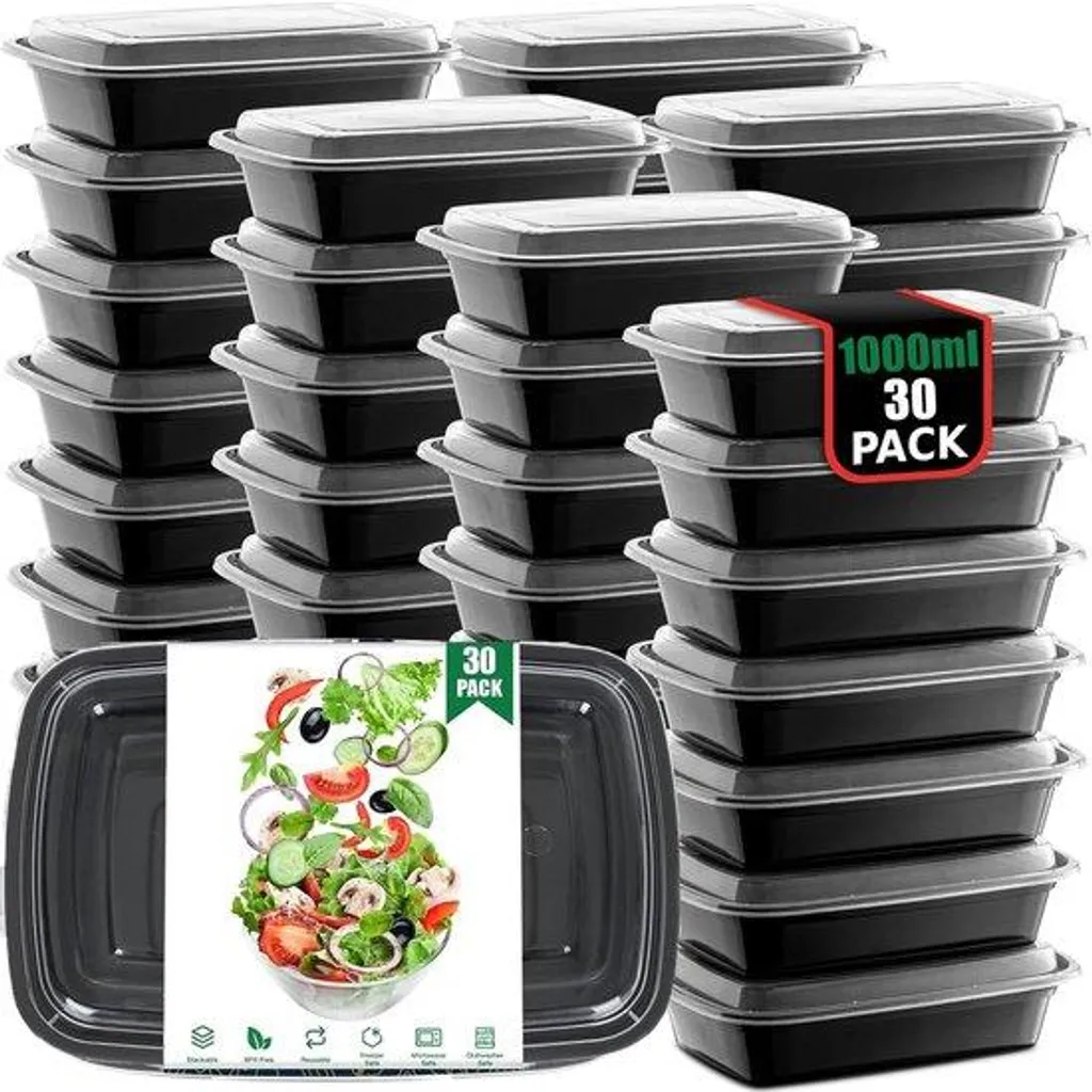 Lunch box hermétique 1000 ml lot de 30 contenants alimentaires sans BPA