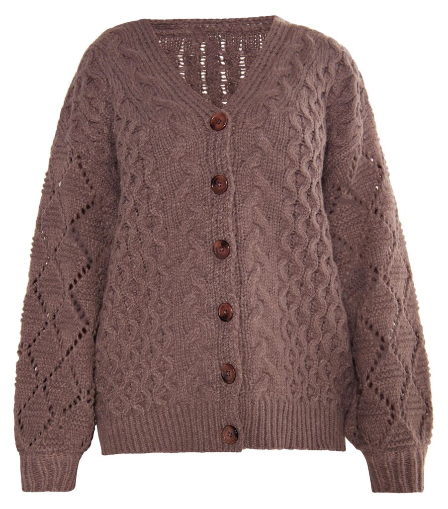 Jeona damen strick-cardigan - braun, M/L