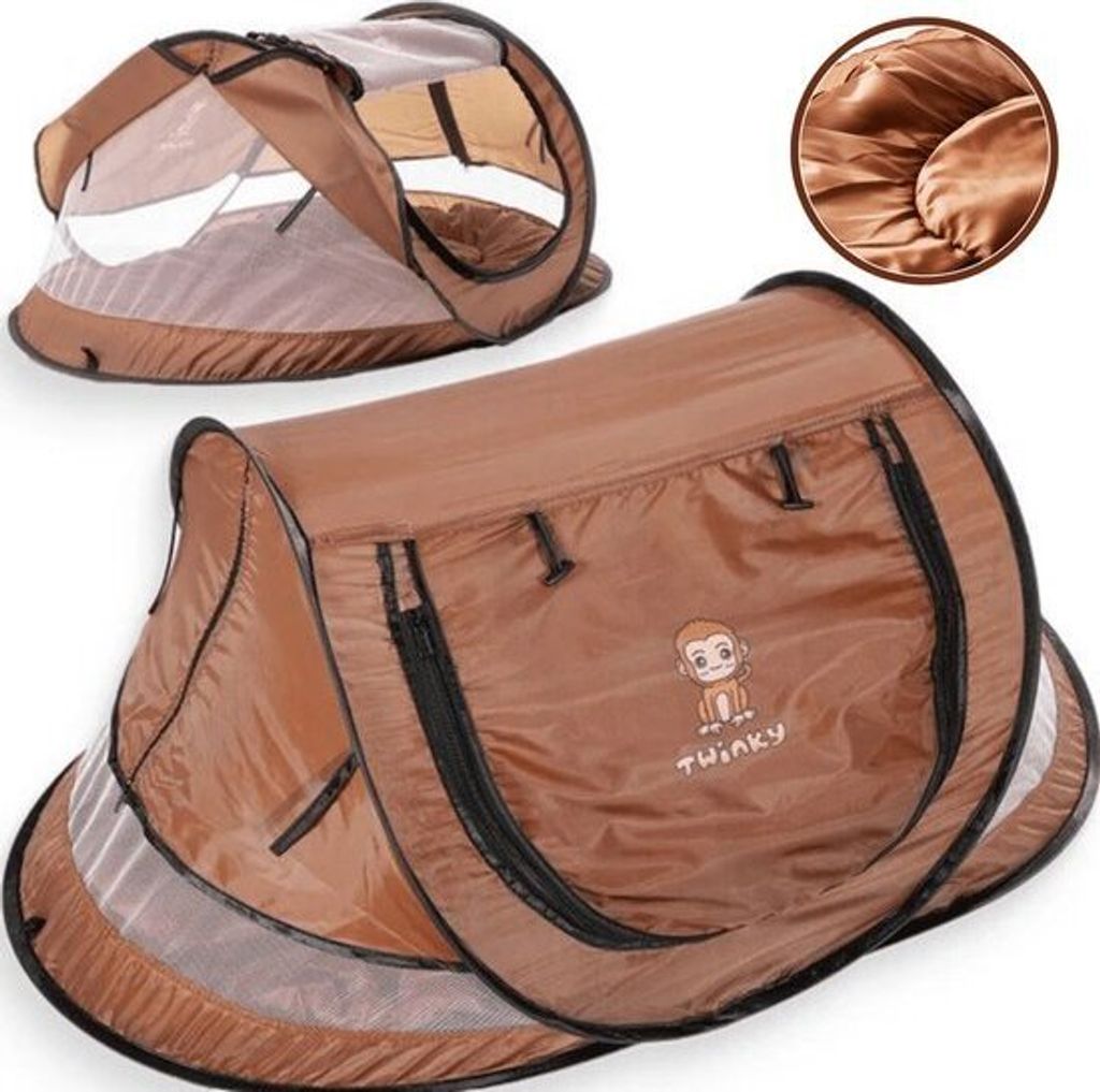 Twinky Baby Reisebett mit Matratze ab Geburt bis 3 Jahre - Babybett & Kinderreisebett für Kinder - in 2 Sekunden aufgestellt - inkl. Moskitonetz