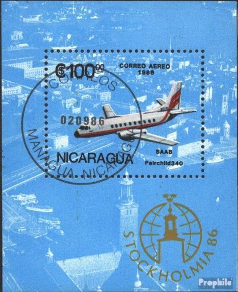 Briefmarken Nicaragua 1986 Mi Block168 (kompl.Ausg.) gestempelt STOCKHOLMIA 86