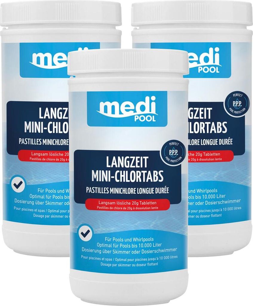 mediPOOL Langzeit MiniChlorTabs 20g, 3x 1 kg