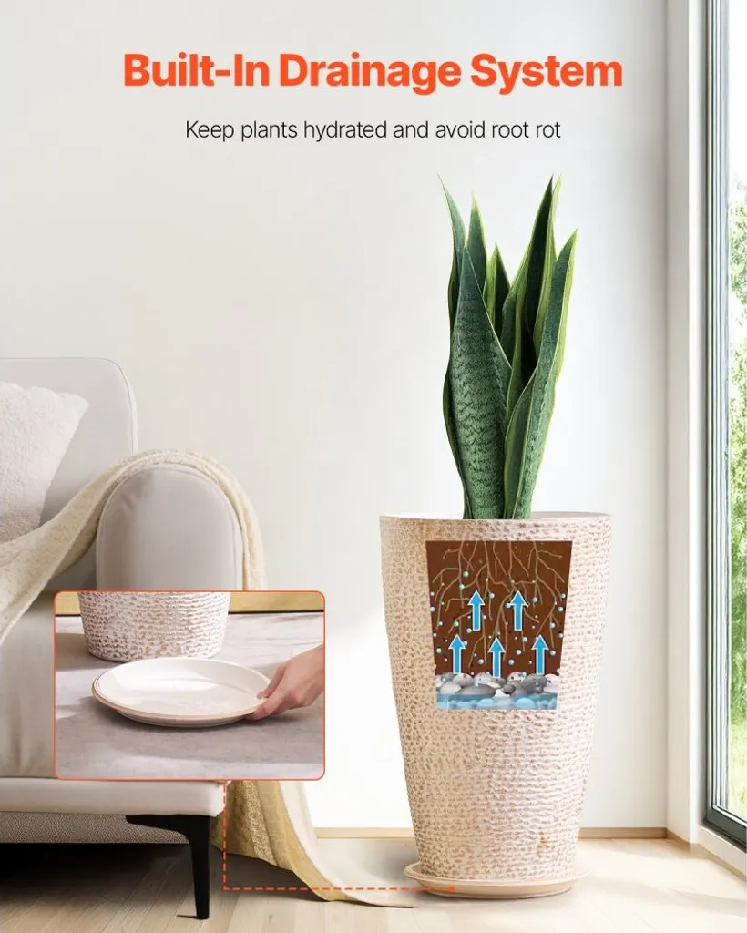 Pots de Fleurs 30x53cm avec Soucoupe - Solution Durable pour votre Balcon