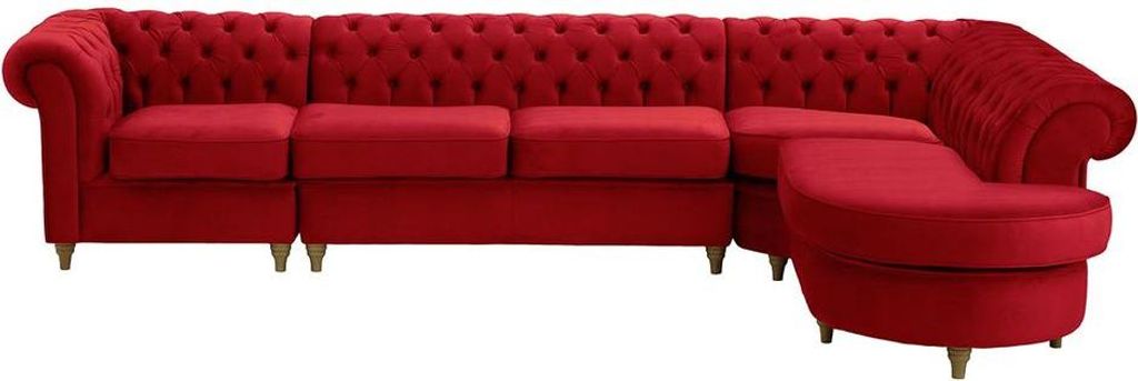Chesterfield Modul-Ecksofa, rechts-Velluto 7-wax black