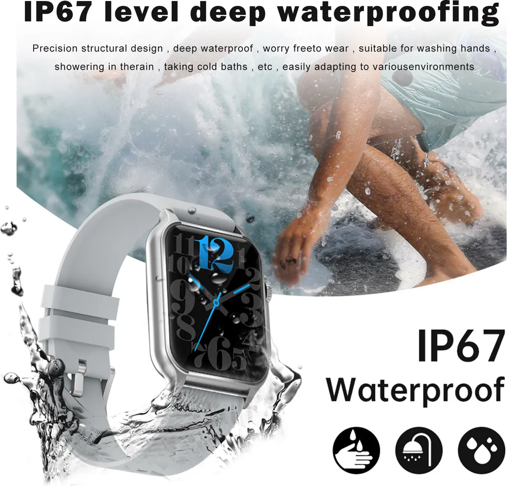 Smartwatch KT64 con schermo touchscreen IPS da 1,96 pollici, BT5.2 | IP67 impermeabile | Ricarica magnetica | Assistente vocale intelligente | Monitoraggio della salute | Chiamate chiare, bracciale in acciaio inossidabile, nero - 5