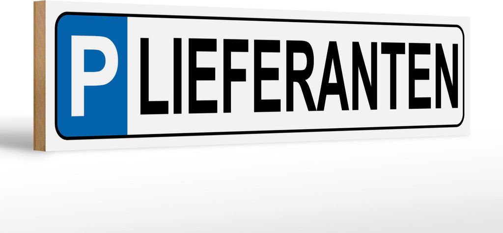 Holzschild Parkplatz Lieferanten, 46 x 10 cm, Holzschilder Parking