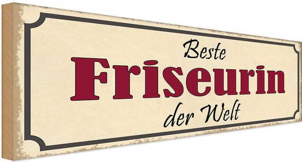 vianmo Holzschild 10x27 cm beste Friseurin der Welt Beruf Arbeit