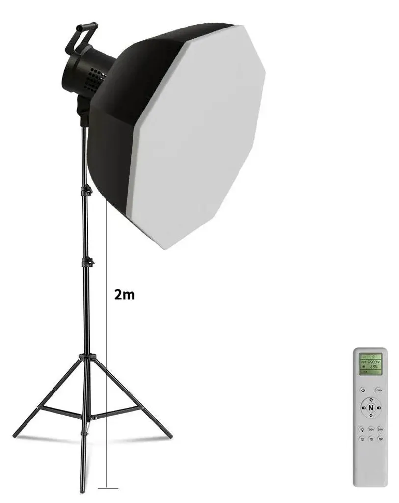 Lampe Vidéo COB Haute Fidélité avec Trépied et Support pour Boîte à Lumière