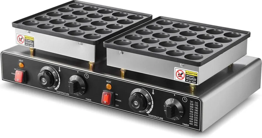 Gaufrier Mini Crêpes 1800W avec Revêtement Antiadhésif Haute Résistance