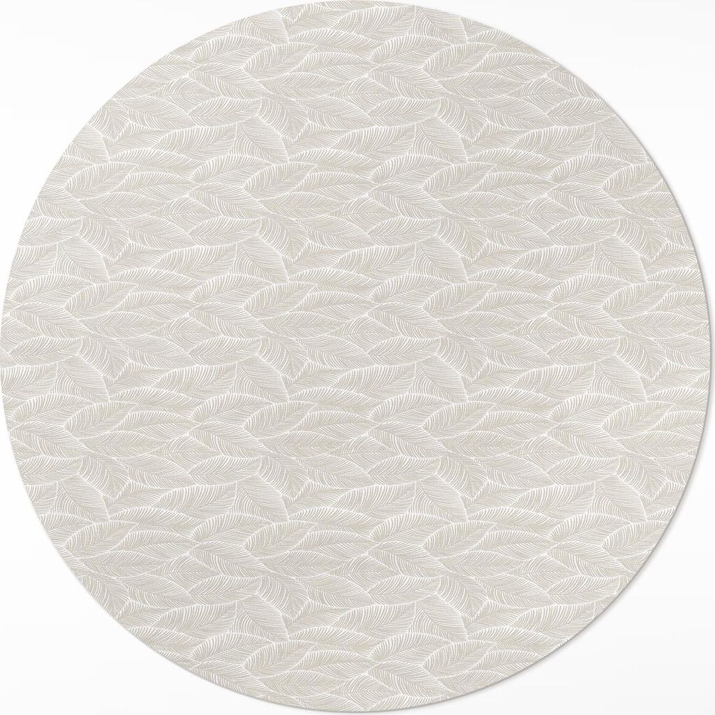 Feine Blätter im Boho-Stil zart– Vinylteppich – Indoor Teppich – Flur – Pflegeleicht – Runder Teppich – PVC Teppich – Outdoor Teppic...