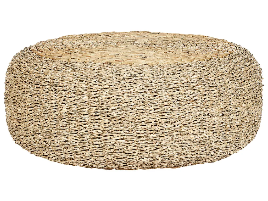 Pouf Naturel 50 cm en Jacinthe d'Eau : Solution Gain de Place Style Boho
