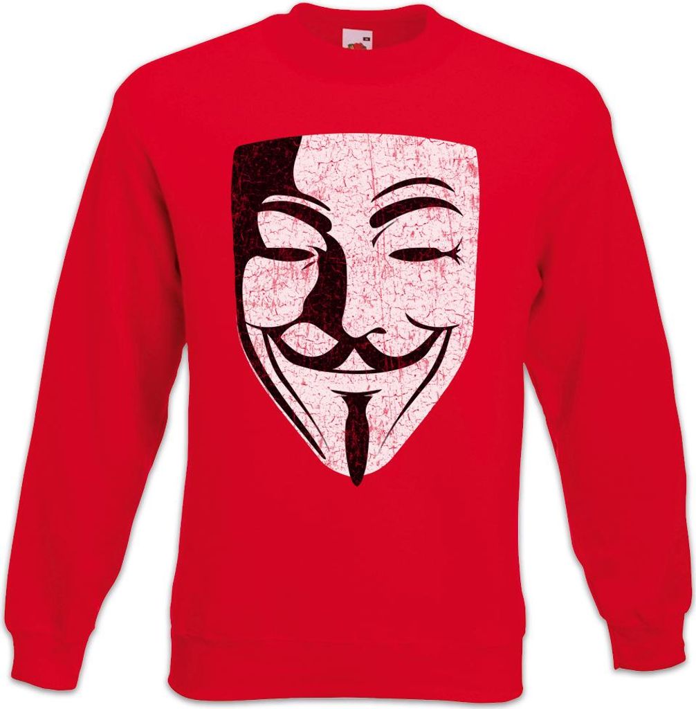 Urban Backwoods Guy Fawkes Mask II, Sweatshirt, Farbe: Rot, Größe: 2XL