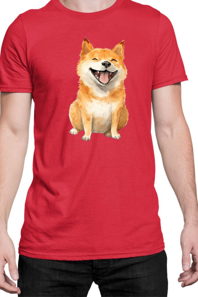 Herren T-Shirt Funny Dogs Breeds Shiba Inu Dog Breed, Man 3XL / Rot