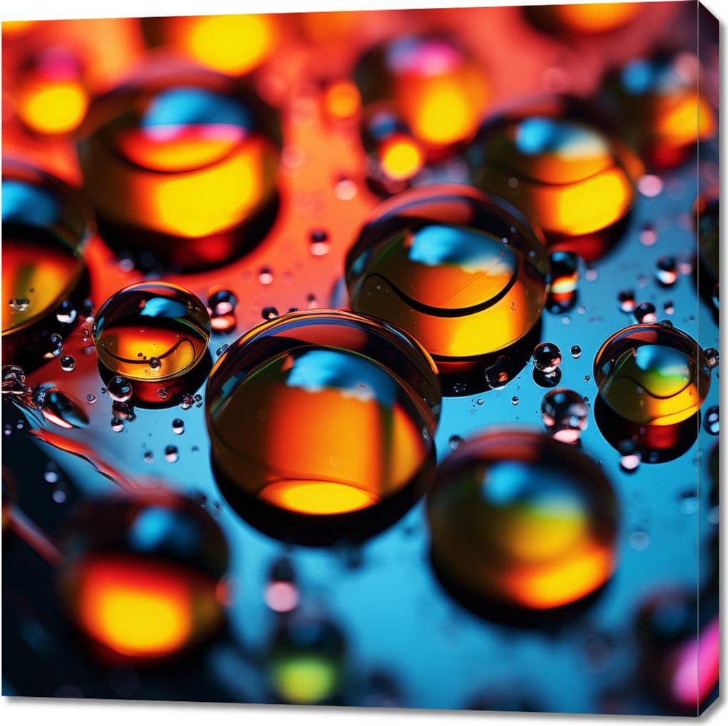 Bild 90x90cm Tropfen Nahes Wasser