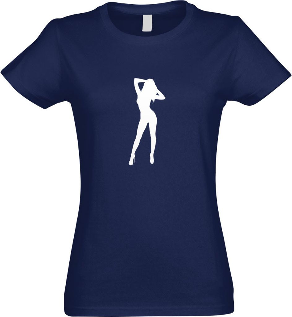 Kiwistar - T-Shirt tailliert - Damen - Navy - y Girl - mit Motiv Bedruckt - Funshirt Design - Sport - Freizeit - Damen - L