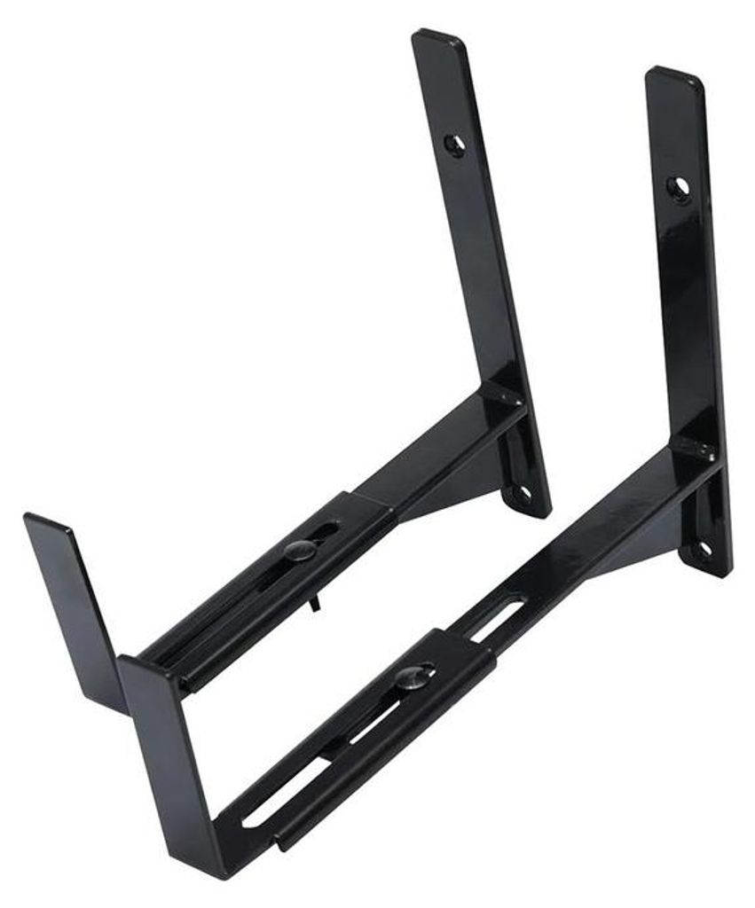 2 Stück Wandhaken Blumenkorb Halterung, verstellbar 15-33 cm für Balkon Brüstung Geländer, eckige Blumentopf Aufhänger aus Eisen, stabil mit D...