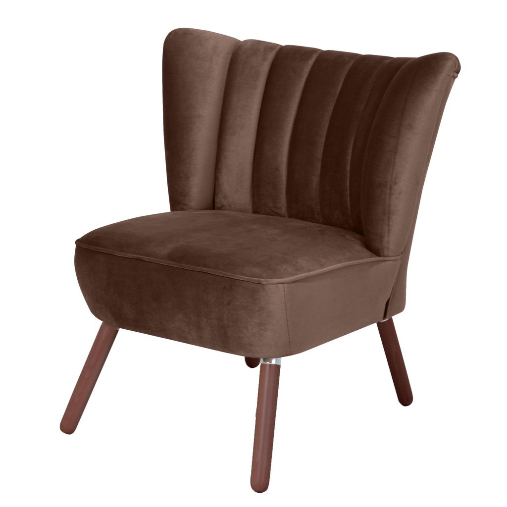 Max Winzer Sessel Alessandro - Samtvelours braun - Maße: 70 x 66 x 80 cm