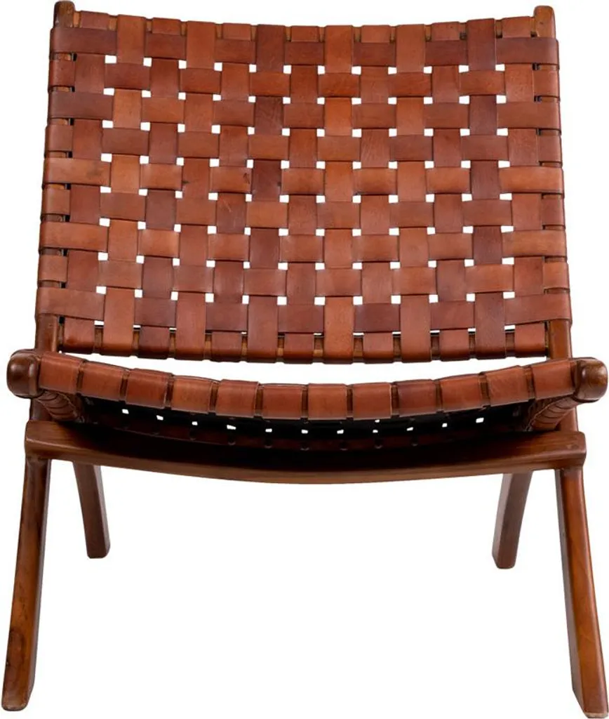 Fauteuil Lisa Design Fernando en simili marron au style vintage chic