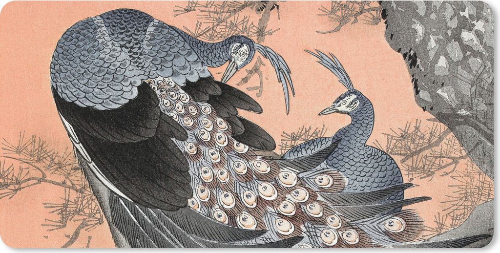 MuchoWow Mauspad Mousepad Pfauenfedern - Vintage - Pfau 60x30 cm - Mousepads - Maus Mat - Pad - Mausunterlage - Nachhaltig