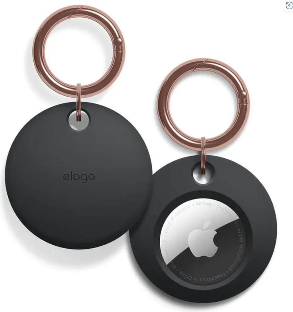 Custodia elago Basic per AirTag - Nero | Design Sottile in Silicone