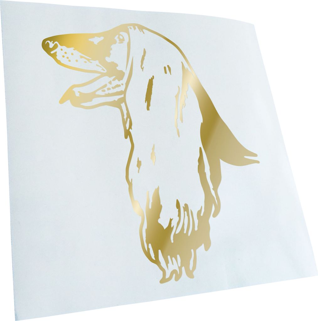 Kiwistar - Autoaufkleber - Afghan Hound Hund - Goldchrom - 60x50cm - Aufkleber für Auto, Laptop, Fahrrad, LKW, Motorrad mehrfarbig JDM Decal Racing