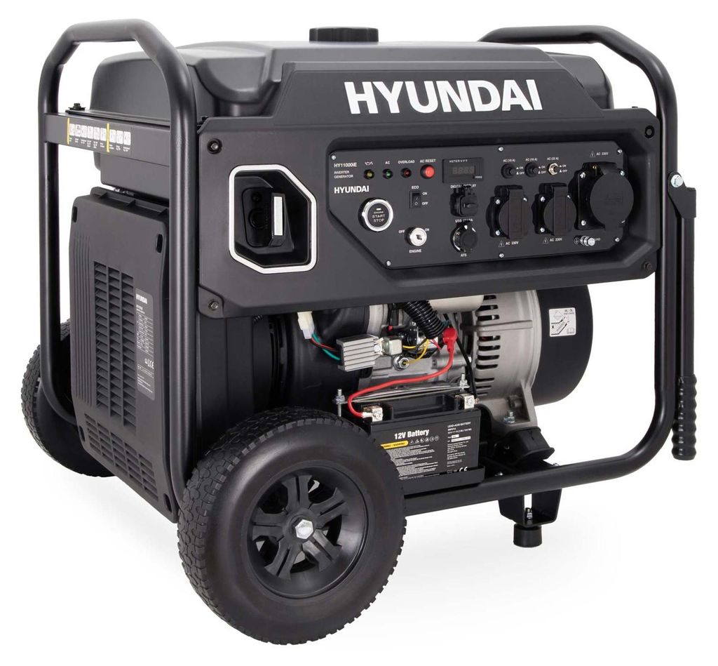 HYUNDAI Benzin Stromerzeuger HY11000iE – 11.0 kW Inverter Generator mit ATS-Anschluss, E-START, Fernbedienung & ECO-Modus – ideal für Baustell...