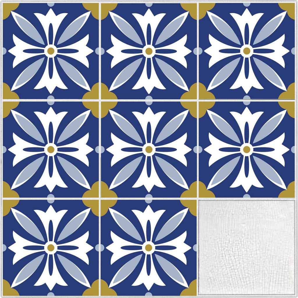 Aufkleber für Fußbodenfliesen - Fliesen - 10x10cm - 45 Stück - auch für Wandfliese - Boden, Bad, Küche, Fließenspiegel, WC - Dekoration renov...