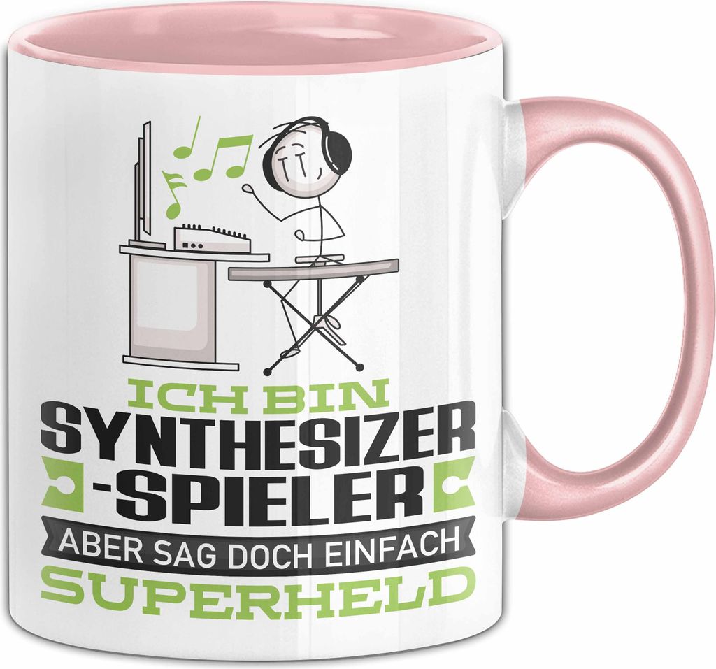 Synthesizer-Spieler Geschenk Tasse Ich Bin Synthesizer-Spieler Aber Sag Doch Einfach Superheld Lustige Geschenkdiee für Synthesizer-Spieler Kaffee...