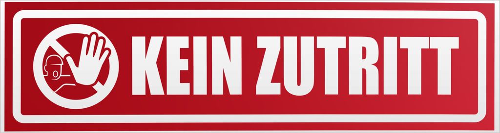 Kiwistar Kein Zutritt Piktogramm invertiert Magnetschild Schild magnetisch - 20cm Rot - reflektierend - Magnetfolie für Auto PKW Kfz