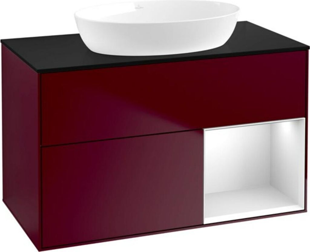 V&B Waschtischunterschrank Finion 100, Pl bla m, Reg wh. m Lac, Peo m