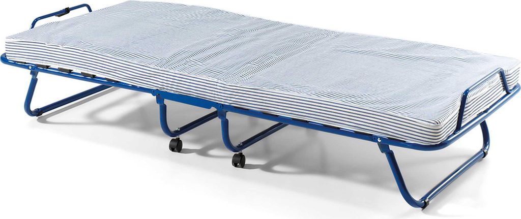 Kompaktes Safari Klappbett 80x190 cm mit Matratze und Lattenrost für Gäste