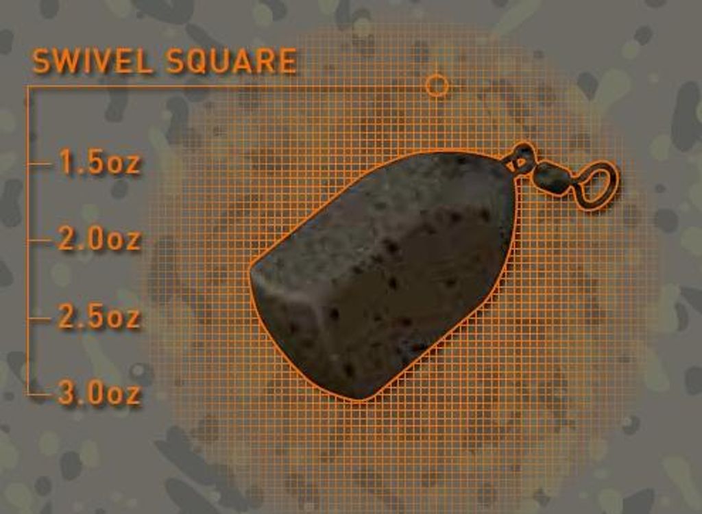 Fox Square swivel lead - 10 Angelgewichte, Gewicht:3.0oz / 85g