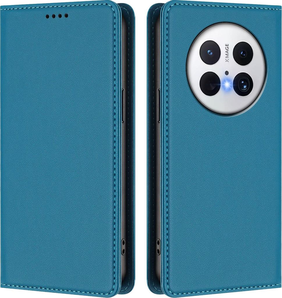 Handyhülle für Huawei Mate 70 Pro/Mate 70 Pro+, Kunstleder Klapphülle Stoßfeste Magnetische Hülle mit Ständer Blau