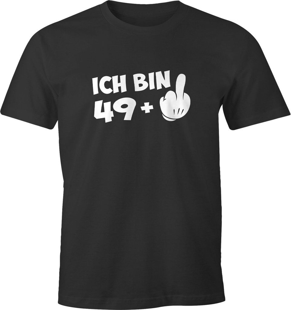 Herren T-Shirt Geburtstag Ich bin 29 39 49 +1 Mittelfinger Geschenk für Männer lustiger Spruch MoonWorks 50 anthrazit 5XL