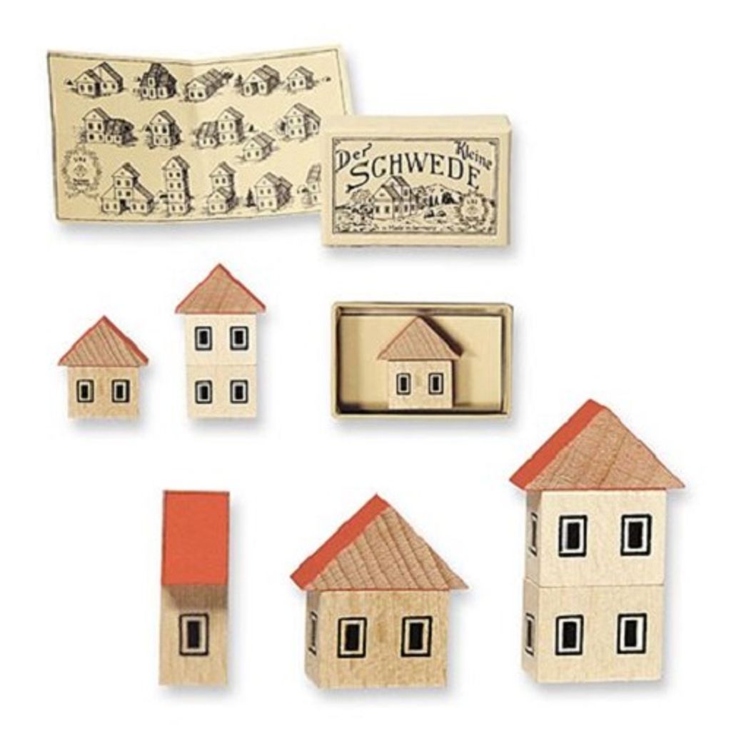 Holzspielzeug Holzbaukasten in der Zündholzschachtel „Kleiner Schwede“ LxBxH 60x40x18mm NEU