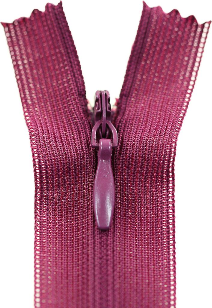 1 Reißverschluss spiral verdeckt, 40cm, unteilbar, Naht verdeckt,431 fuchsia