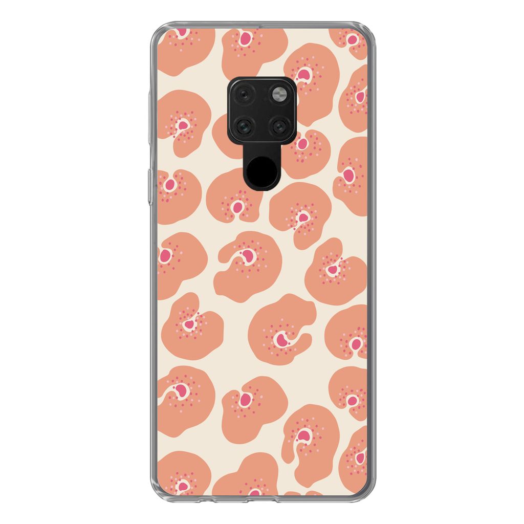 MuchoWow Handyhülle Schutzhülle Hülle für Huawei P40 Lite Blume - Muster - Abstrakt Silikon Softcase Handy Hülle - Handy