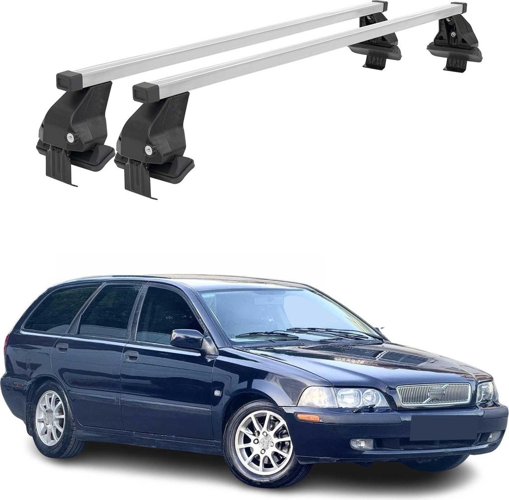 Menabo Dachträger Grundtäger für Volvo V40 1995-2004 50kg Stahl Silber 2 tlg