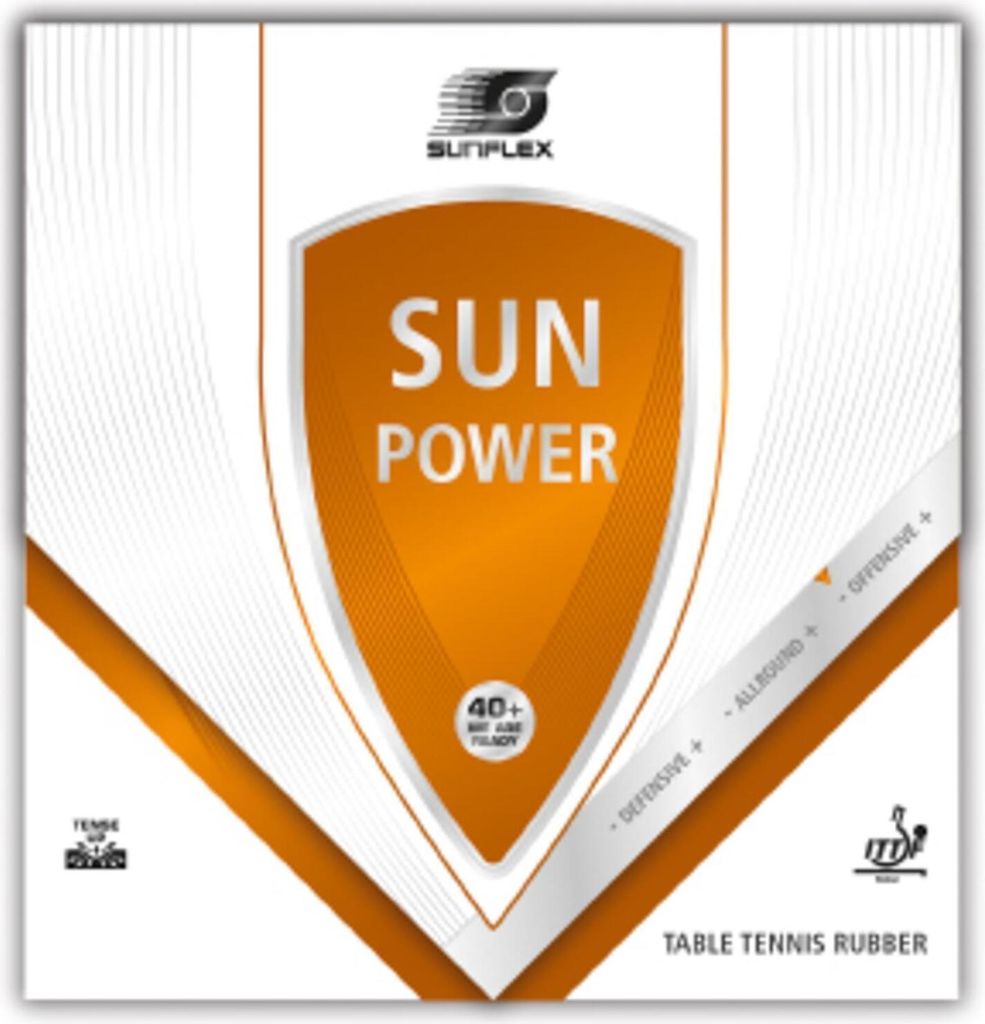 Sunflex Sun Power Tischtennis-Belag, 1,8mm Schwamm rot | Tischtennis Tischtennisequipment Tischtennisausrüstung Ausrüstung
