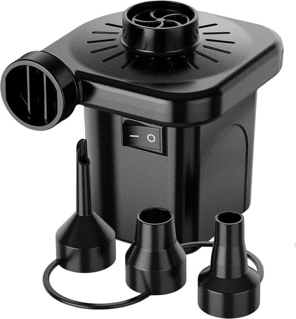 Avizar, Tragbare Elektro-Luftpumpe 50W zum Auf- und Abpumpen, Schwarz