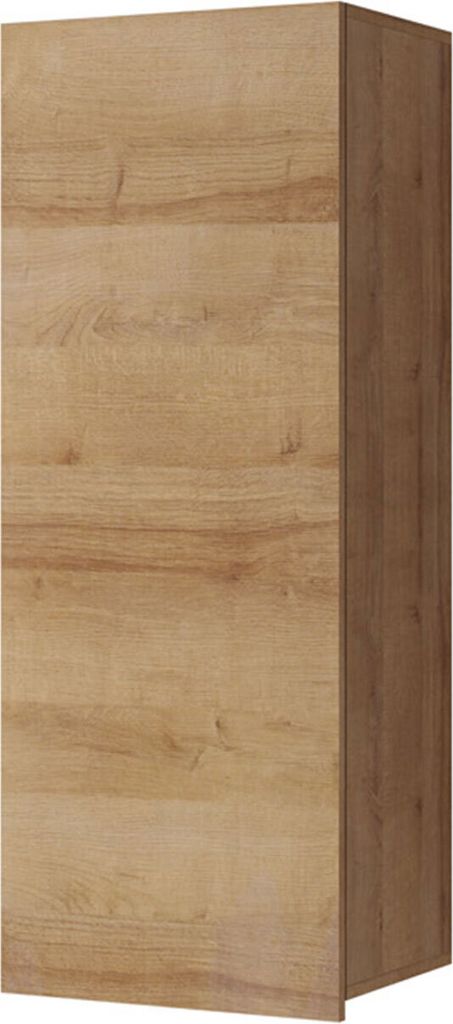 Wandschrank Amanda vertikaler Hängeschrank Schrank mit Einlegeböden 1-türig (Goldene Eiche)