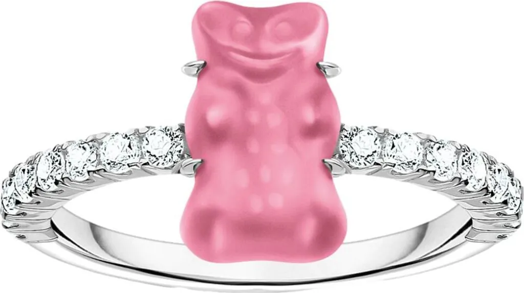 Bague en Argent 925 Femme avec Motif Ours Bicolore Thomas Sabo Taille 56