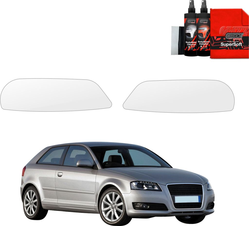 2in1 Schutzfolie für Scheinwerfer - Audi A3 8P Hatchback 3D Facelift (2008-2013) Grizz Protector