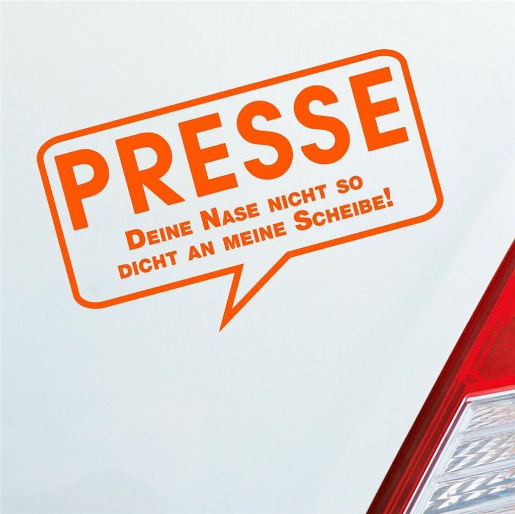 Auto Aufkleber Presse Nase dicht lustig 15x9 cm Orange Produktbild 