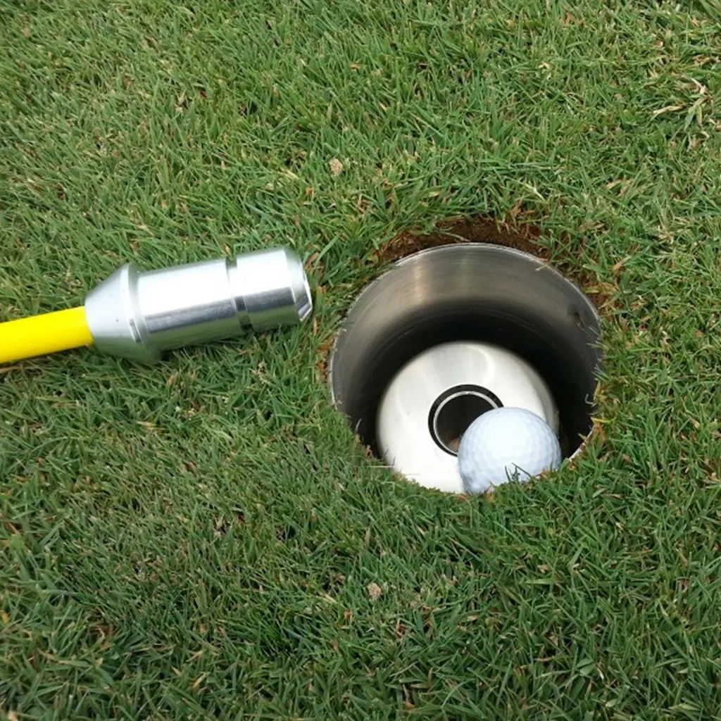 Drapeau de golf avec coupe et support en acier inoxydable pour jardin
